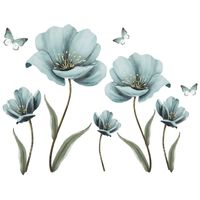 Nihaojewelry Wholesale Fashion Blue Painted Flowers Bedroom Porch Wall Stickers main image 6