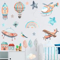 Nihaojewelry Wholesale Simple Cartoon Airplane Hot Air Balloon Spaceship Wall Sticker main image 3