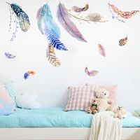 Nihaojewelry Wholesale Simple Color Feather Bedroom Wall Stickers main image 4