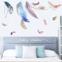 Nihaojewelry Wholesale Simple Color Feather Bedroom Wall Stickers main image 5