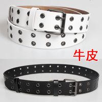 Nihaojewelry Wholesale Fashion Double-breasted Rivets Perforated Leather Belt main image 2