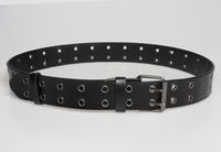 Nihaojewelry Wholesale Fashion Double-breasted Rivets Perforated Leather Belt sku image 3