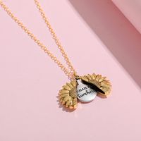 Nihaojewelry Jewelry Wholesale Sunflower Double Lettering Pendent Necklace main image 3