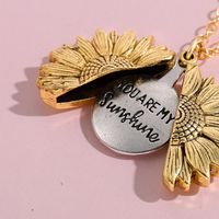 Nihaojewelry Schmuck Großhandel Sonnenblume Doppelbeschriftung Anhänger Halskette main image 6