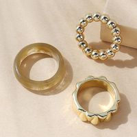 Wholesale Jewelry Korean Geometric Alloy Resin Ring Set Nihaojewelry main image 1