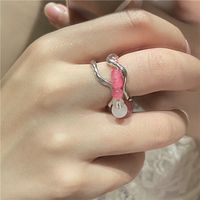 Nihaojewelry Wholesale Jewelry Fashion Color Beaded Contrast Color Metal Geometric Hollow Ring main image 5