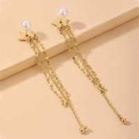 Nihaojewelry Wholesale Jewelry Fashion Pearl Star Tassel Long Earrings main image 2