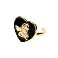 Nihaojewelry Wholesale Jewelry New Oil Drop Heart Angel Pattern Copper Ring main image 3