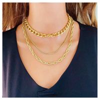 Wholesale Jewelry Multi-layer Thick Chain Stacking Necklace Nihaojewelry main image 1
