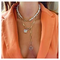 Wholesale Lettre De Bijoux Love Coeur Perle Pendentif Collier Multicouche Nihaojewelry main image 1