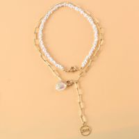 Wholesale Lettre De Bijoux Love Coeur Perle Pendentif Collier Multicouche Nihaojewelry main image 4