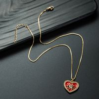 Wholesale Jewelry Multicolor Eye Heart Pendant Copper Zircon Necklace Nihaojewelry main image 5