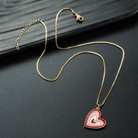 Großhandel Schmuck Einfache Bunte Herzform Anhänger Öl Tropfende Halskette Nihaojewelry main image 4