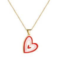 Großhandel Schmuck Einfache Bunte Herzform Anhänger Öl Tropfende Halskette Nihaojewelry main image 6
