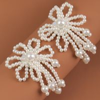 Nihaojewelry Wholesale Jewelry Simple Hand-woven Flower Pearl Earrings main image 2