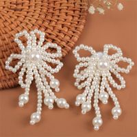 Nihaojewelry Wholesale Jewelry Simple Hand-woven Flower Pearl Earrings main image 4