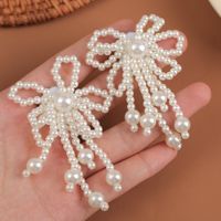 Nihaojewelry Wholesale Jewelry Simple Hand-woven Flower Pearl Earrings main image 5