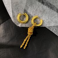 Nihaojewelry Wholesale Jewelry Fashion Circle Tassel Copper Plated With Real Gold Ear Buckle main image 4