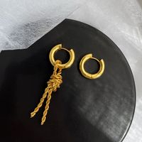 Nihaojewelry Wholesale Jewelry Fashion Circle Tassel Copper Plated With Real Gold Ear Buckle main image 5