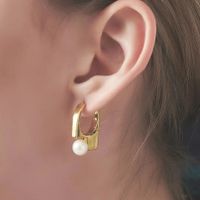 Nihaojewelry Bijoux En Gros Rétro Boucles D&#39;oreilles En Cuivre Perle Géométrique main image 3