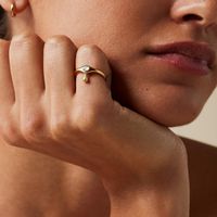 Wholesale Jewelry Water Drop Shape Opal Copper Ring Necklace Set Nihaojewelry main image 3