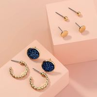 Nihaojewelry Bijoux En Gros Combinaison De Boucles D&#39;oreilles En Alliage De Cristal Simple main image 4