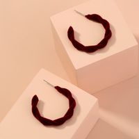 Nihaojewelry Wholesale Jewelry Fashion Wine Red Twist Suede Earrings main image 3