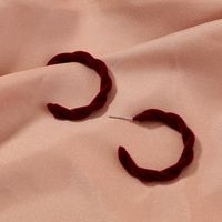 Nihaojewelry Wholesale Jewelry Fashion Wine Red Twist Suede Earrings main image 6