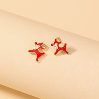 Nihaojewelry Wholesale Jewelry Fashion Red Christmas Fawn Earrings main image 1