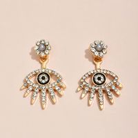 Vente En Gros Bijoux Nouvelles Boucles D&#39;oreilles Oeil De Diable En Strass En Alliage Nihaojewelry main image 4