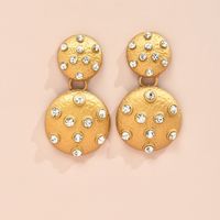 Nihaojewelry Wholesale Jewelry Creative Metal Big Disc Diamond Earrings main image 4