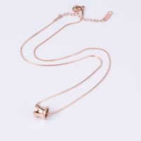 Wholesale Jewelry 18k Gold Snake Bone Chain Geometric Pendant Necklace main image 6