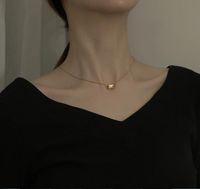 Wholesale Jewelry 18k Gold Snake Bone Chain Geometric Pendant Necklace main image 4