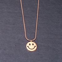 Großhandel Schmuck Smiley Runder Anhänger Titanstahl Halskette Nihaojewelry main image 5