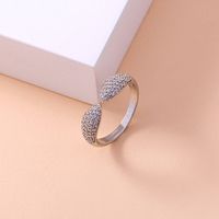 Wholesale Jewelry Bright Micro-inlaid Zircon Serpentine Copper Rings Nihaojewelry main image 5