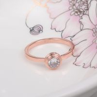 Nihaojewelry Wholesale Jewelry Korean 18k Rose Gold Diamond Titanium Steel Ring main image 4