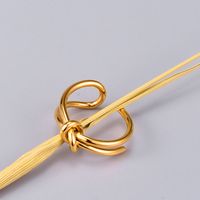 Nihaojewelry Wholesale Jewelry Simple Knotted Open Titanium Steel 18k Gold Plated Ring main image 5