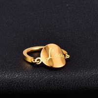 Nihaojewelry بالجملة مجوهرات الكورية حروف القرص التيتانيوم الصلب روز الذهب خاتم main image 3