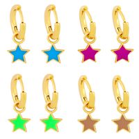 Wholesale Jewelry Five-pointed Star Drop Oil Simple Earrings Nihaojewelry main image 1