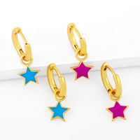 Wholesale Jewelry Five-pointed Star Drop Oil Simple Earrings Nihaojewelry main image 6