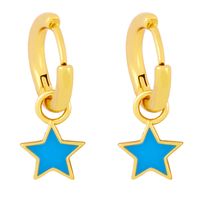 Wholesale Jewelry Five-pointed Star Drop Oil Simple Earrings Nihaojewelry main image 5