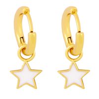 Wholesale Jewelry Five-pointed Star Drop Oil Simple Earrings Nihaojewelry main image 4