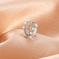 Vente En Gros Bijoux Micro-incrusté Zircon Multicouche Perle En Forme De Vague Clip D&#39;oreille De Style Coréen Nihaojewelry main image 4