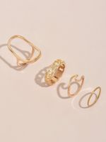 Nihaojewelry Wholesale Jewelry New Geometric Alloy Joint Ring Combination main image 4