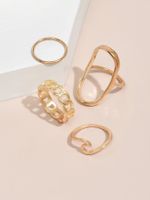 Nihaojewelry Wholesale Jewelry New Geometric Alloy Joint Ring Combination main image 6