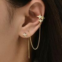 Nihaojewelry Wholesale Jewelry Fashion Five-pointed Star Tassel Earrings Clip main image 1