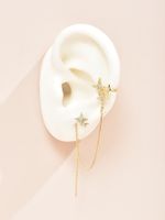 Nihaojewelry Wholesale Jewelry Fashion Five-pointed Star Tassel Earrings Clip main image 3