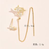 Nihaojewelry Wholesale Jewelry Fashion Five-pointed Star Tassel Earrings Clip main image 5