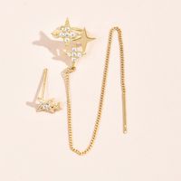 Nihaojewelry Wholesale Jewelry Fashion Five-pointed Star Tassel Earrings Clip main image 6