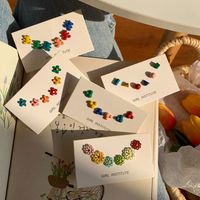 Wholesale Jewelry Color Small Daisy Flower Cute Earrings Set Nihaojewelry main image 3